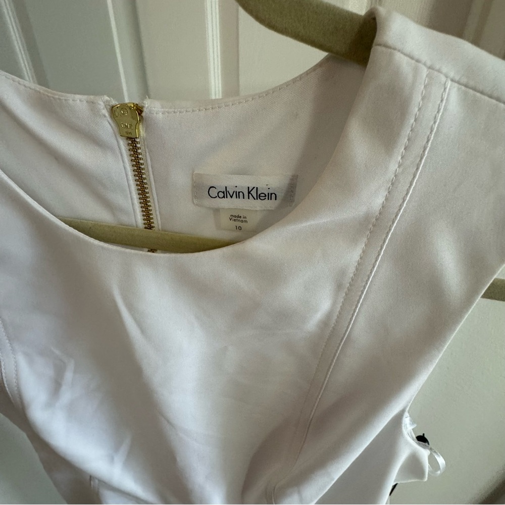 NWT Calvin Klein Classic White Midi Dress - Picture 3 of 5